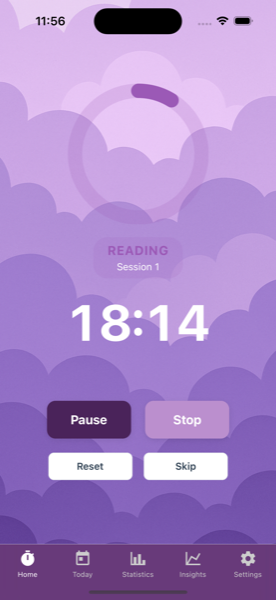 Cloudodoro App Interface